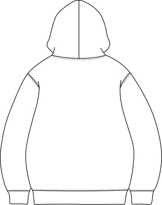 Hoodie back blueprint