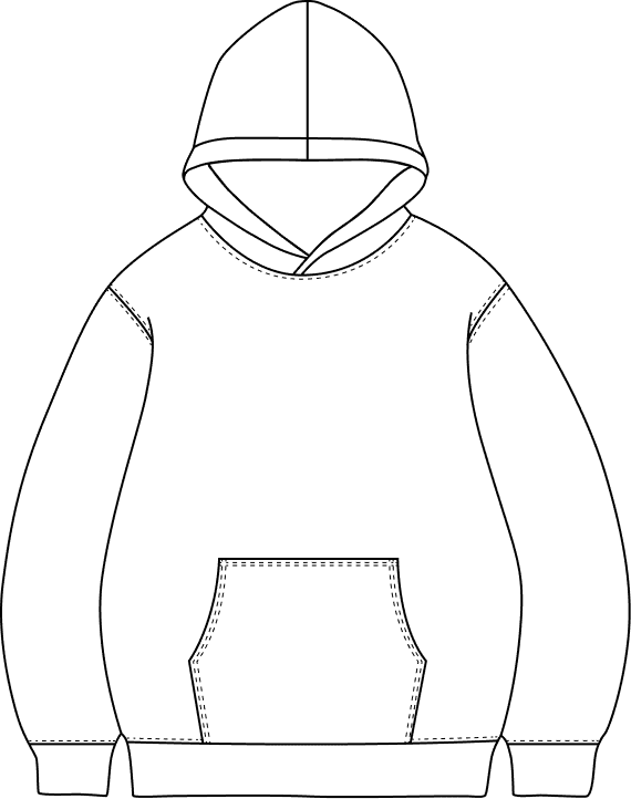 Hoodie front blueprint